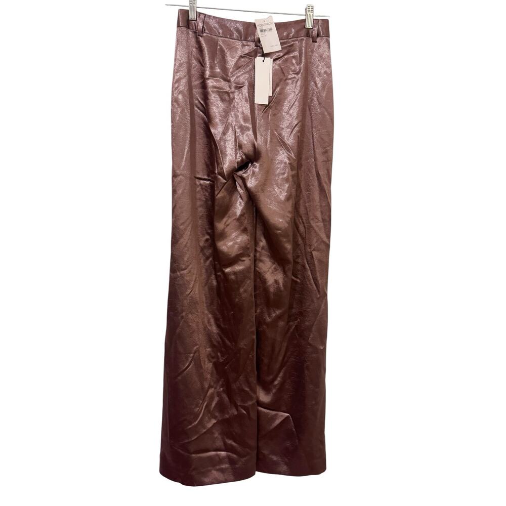 L’Agence Women’s Gavin Wide Leg Satin Pants Stretch In Sparrow Size 2 NWT - Picture 7 of 13